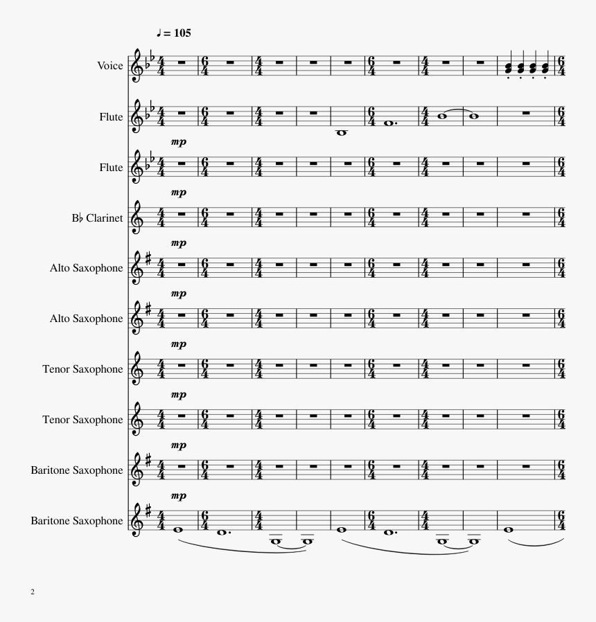 E Mc2 Sheet Music 2 Of 62 Pages - Guilty Crown Flute Sheet, HD Png Download