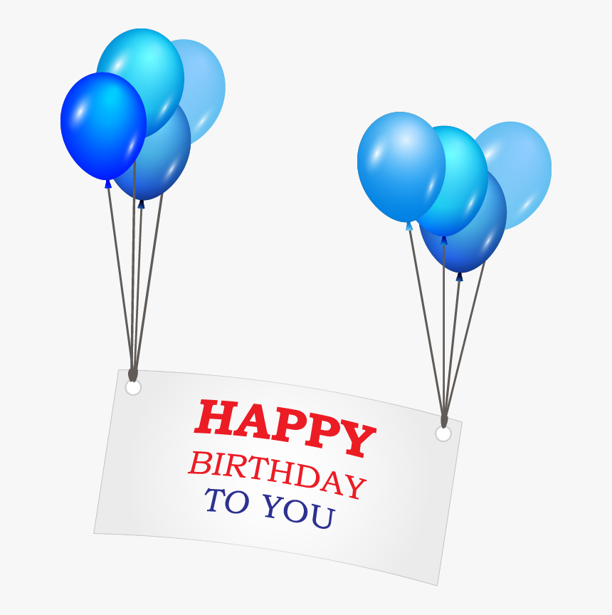 Birthday Cake Banner Art - Happy Birthday Banner Cartoon Balloons, HD Png Download