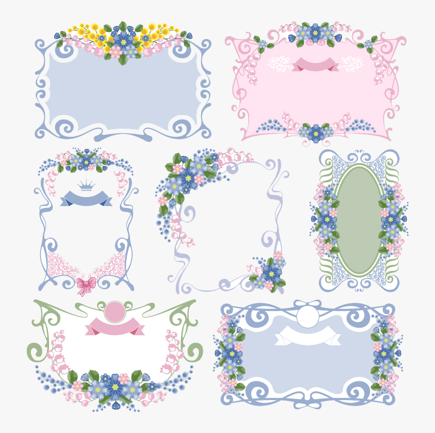 Transparent Vintage Flower Border Png - Illustration, Png Download