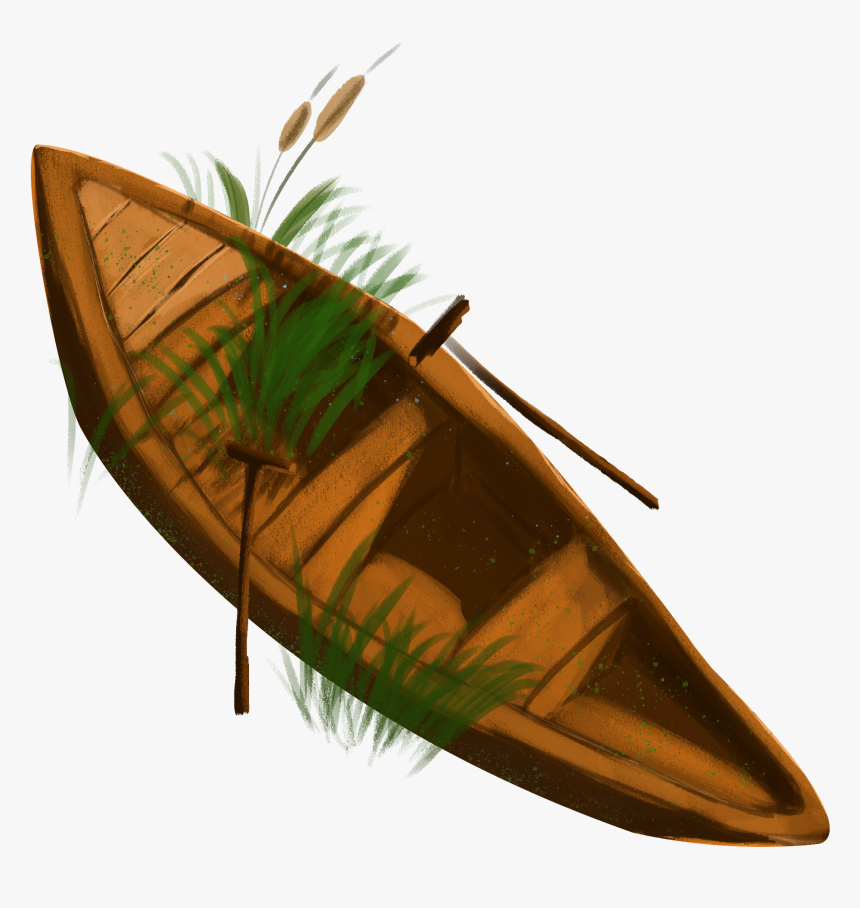 Hand Drawn Cartoon Wood Boat Png And Psd - Sea Kayak, Transparent Png