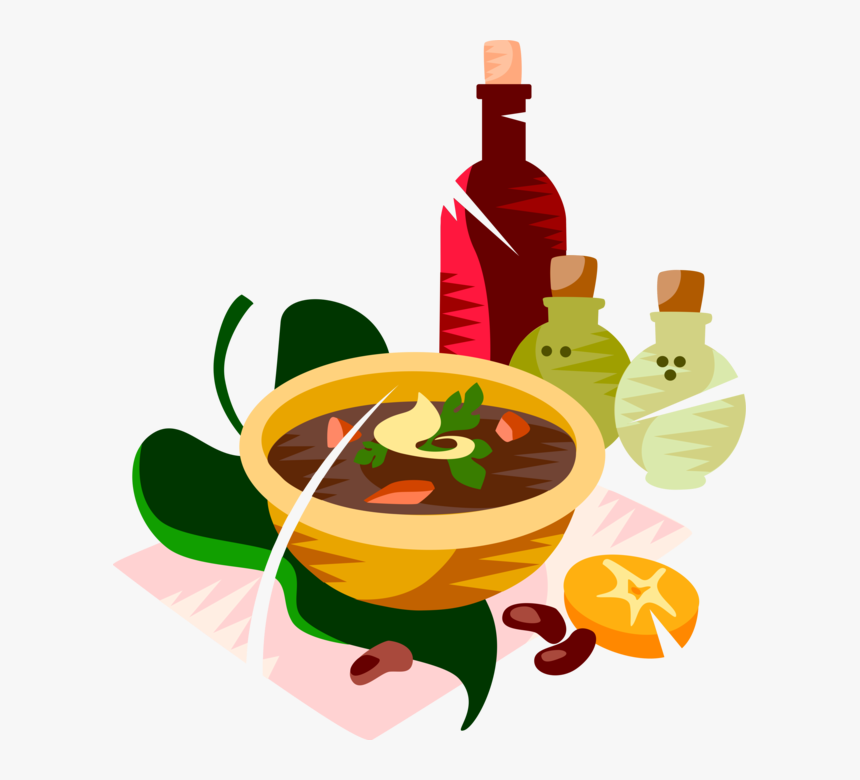 Black Bean Soup - Illustration, HD Png Download