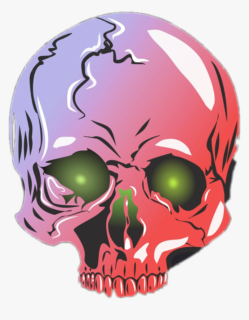 Nebula Clipart Picsart - Head Skull Colorful, HD Png Download
