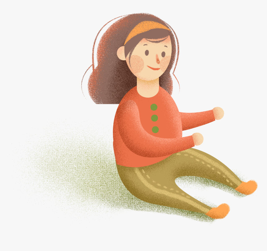 Hand Drawn Cartoon Cute Girl Png And Psd - Portable Network Graphics, Transparent Png