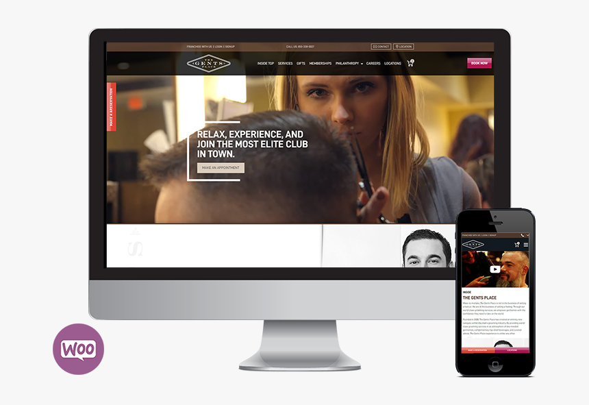 Upscale Men S Salon Website Design With Woocommerce - Seota Digital Marketing, HD Png Download