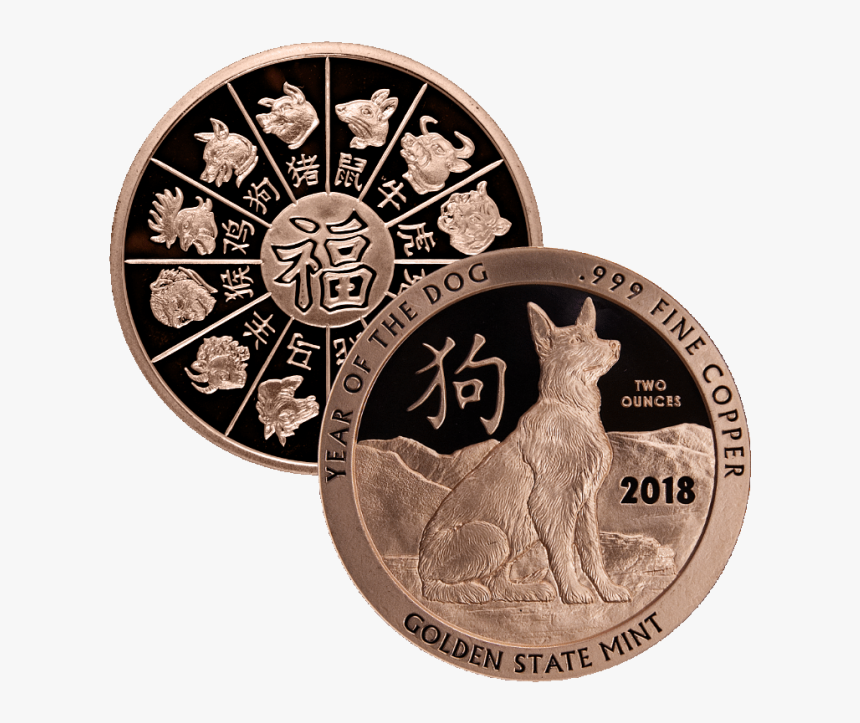 Year Of The Dog Copper Custom Minted Round 
 						src - Quarter, HD Png Download