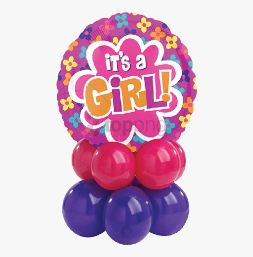 Free Png Pink Balloons Its A Girl Png Image With Transparent - 2nd Birthday Background Hd, Png Download