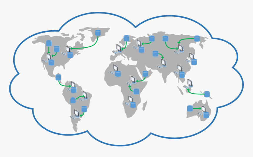 Geo-distributed Edge Cloud - Easy World Map Simple, HD Png Download