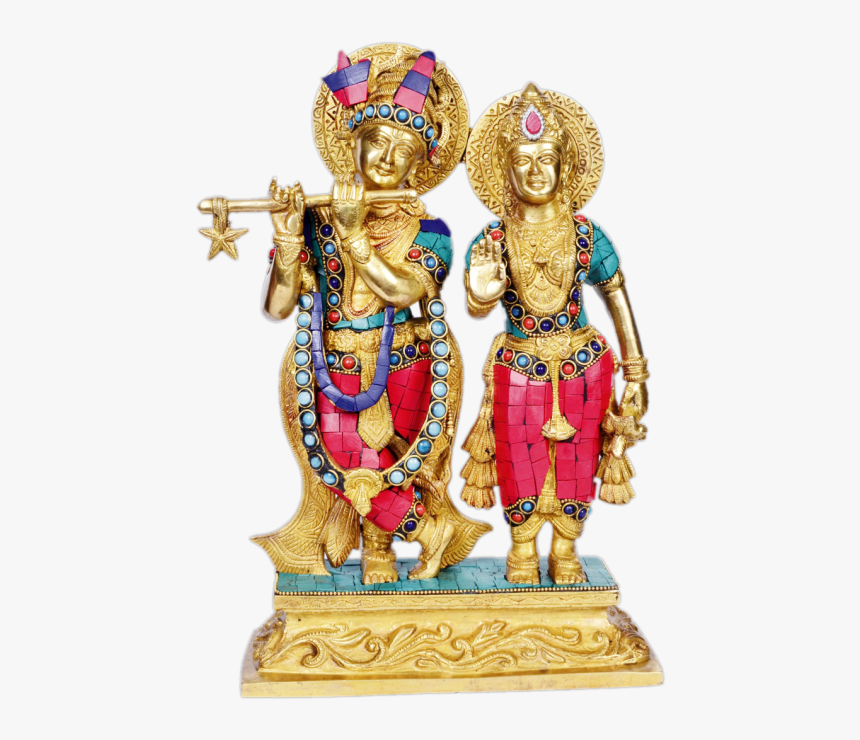 Radhakrishna Turquoise Stone 12 Inches - Figurine, HD Png Download
