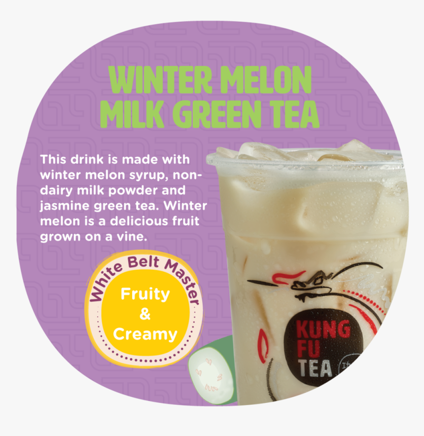 Winter Melon Green Milk Tea Back - Frappé Coffee, HD Png Download