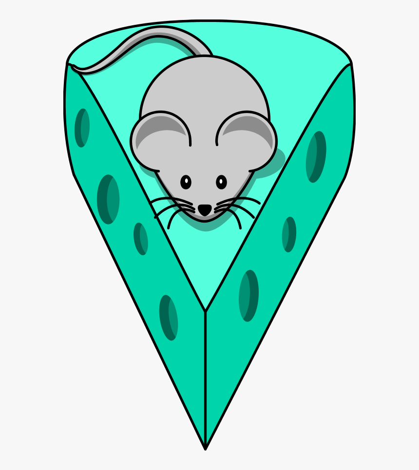 Cartoon Mouse On Top Of A Cheese - Mouse And Cheese Drawing, HD Png Download