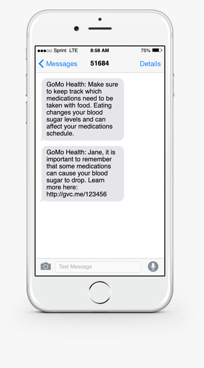 Diabetes Messages On Mobile Phone - Mobile Phone, HD Png Download