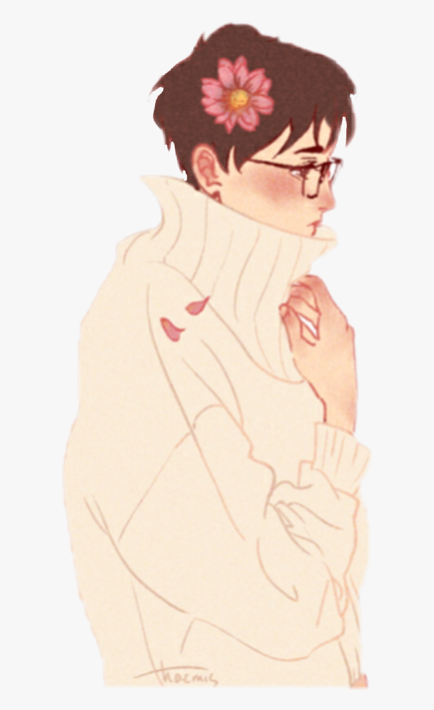 #flowers #cute #pretty #yoi #yurionice #yuri #yurikatsuki - Drawings Of Boys With Flowers, HD Png Download