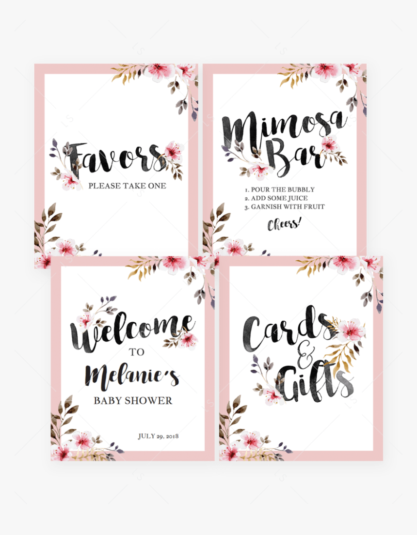 Girl Baby Shower Decorations Printable By Littlesizzle - Baby Shower Signs For Tables, HD Png Download