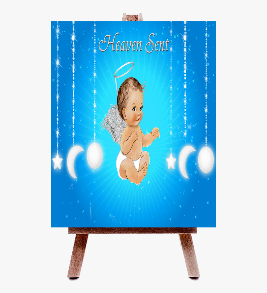 Blue Heaven Sent Boy Baby Shower Poster - Banner, HD Png Download