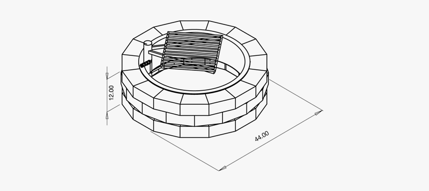 Compact Fire Pit Kit With Grill - Sketch, HD Png Download