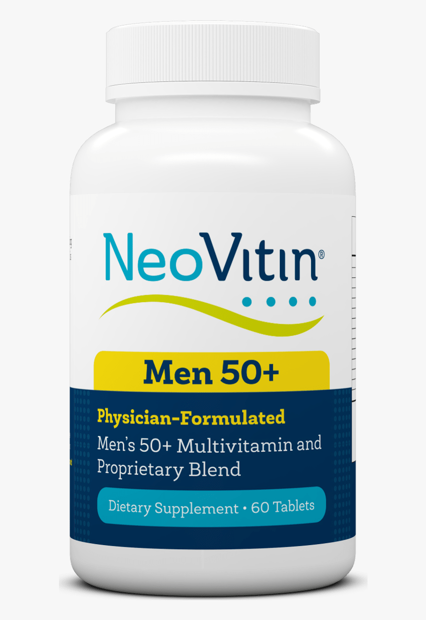 Neovitin Mens 50 Plus Multivitamin Bottle Front - Bottle, HD Png Download