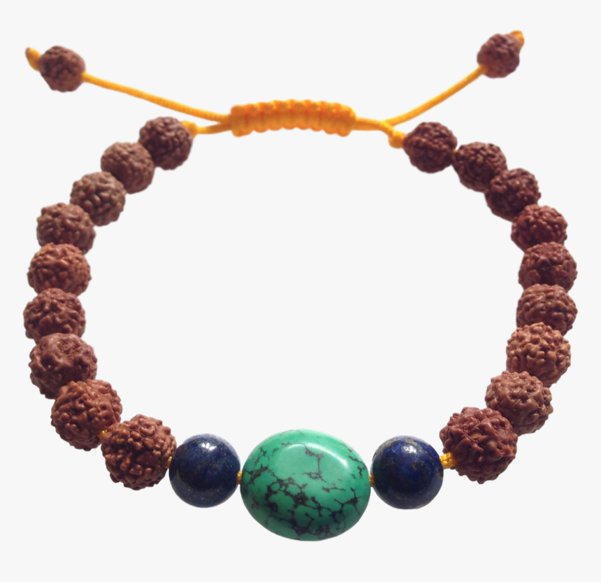 Lapis Lazuli Large Tibetan Turquoise And Rudraksha - Pulseras Blanco Y Negro, HD Png Download
