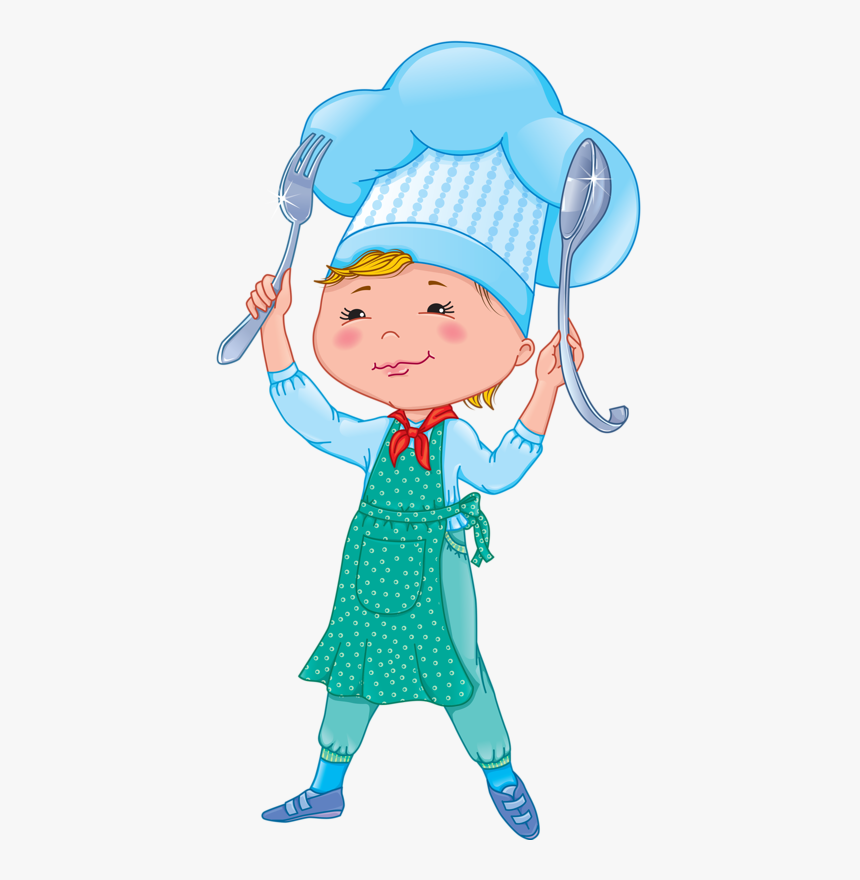 Scrapbook, Little Chef, Baby Cooking, Forks And Spoons, - Desenho Cozinheiro, HD Png Download