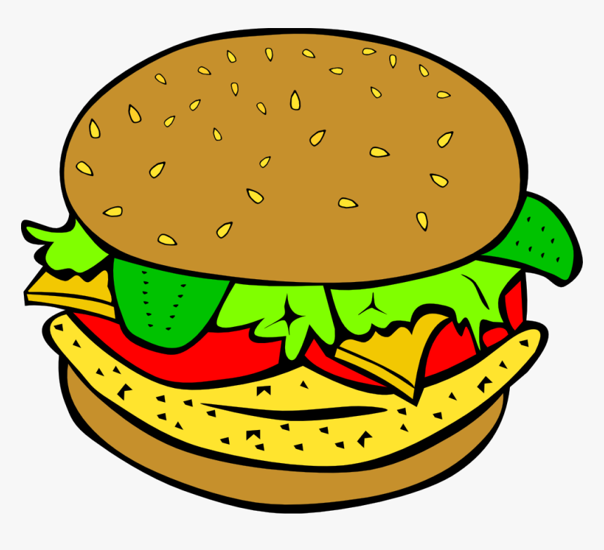 Burger Clipart - Food Clipart, HD Png Download
