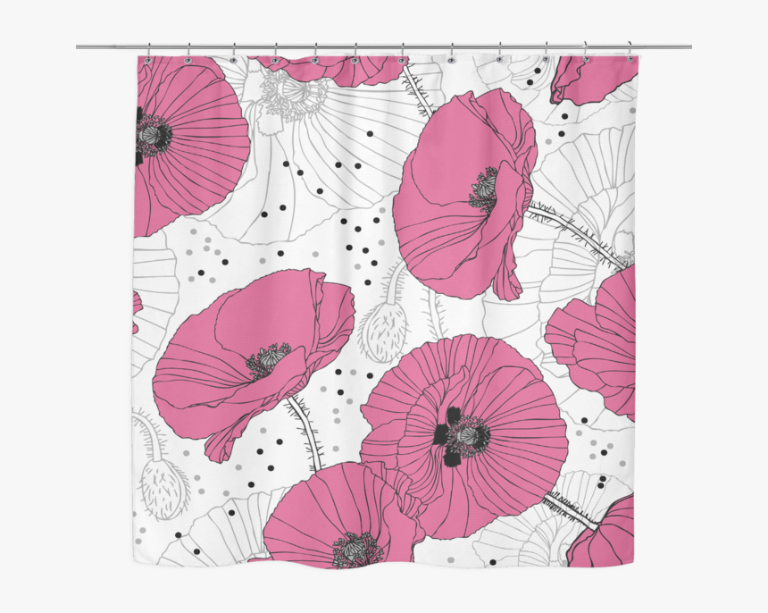 Delicate Pink Poppy Shower Curtain - Poppy, HD Png Download