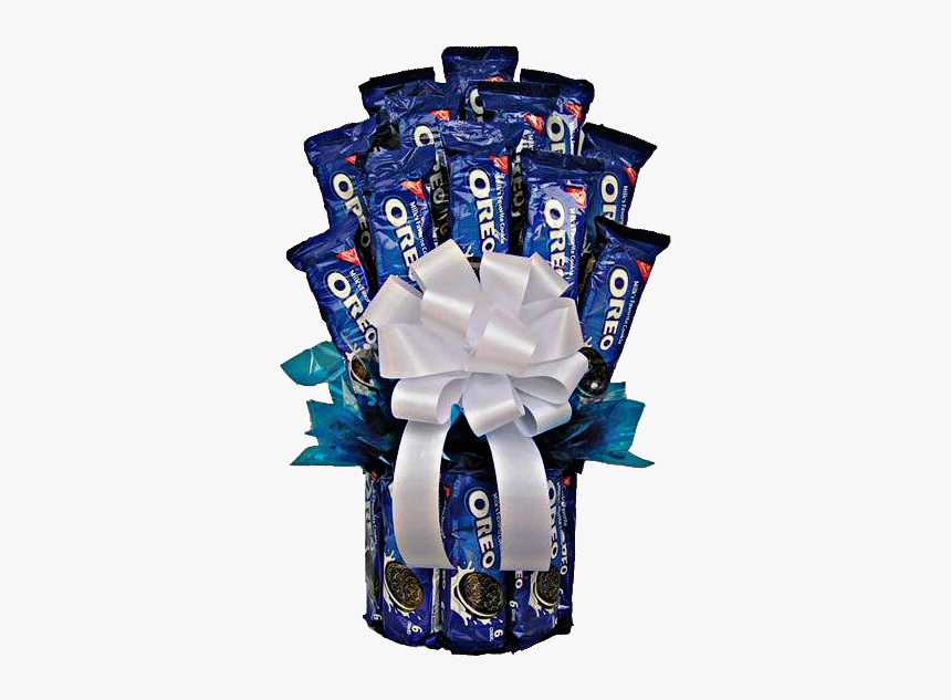 #blue #white #bow #oreos #cookies #sweet #gift #present - Flower Bouquet Oreo, HD Png Download