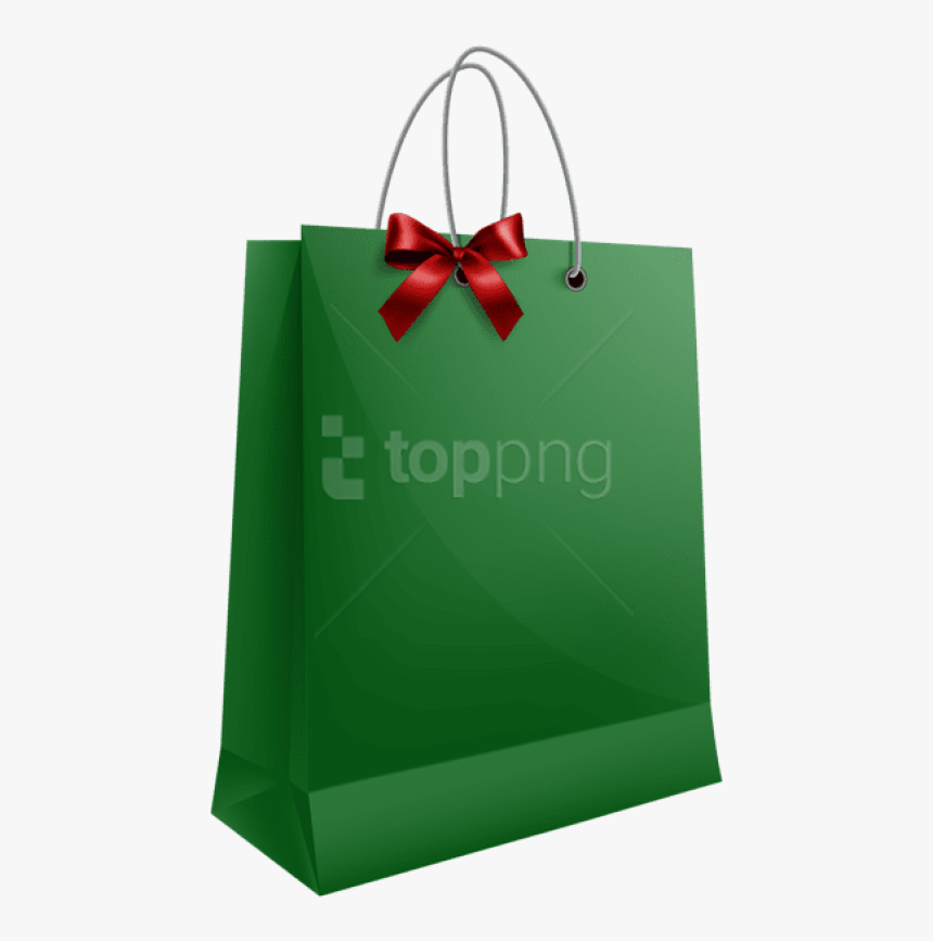 Green Bow Png - Christmas Gift Bag Png, Transparent Png
