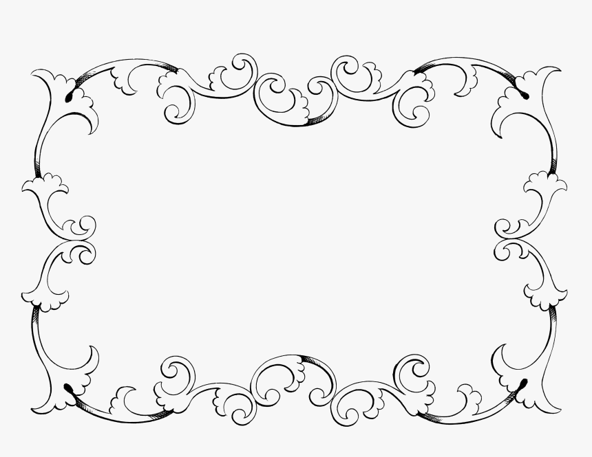Peach Flourish Border Clipart - Transparent Transparent Background Border Frame, HD Png Download