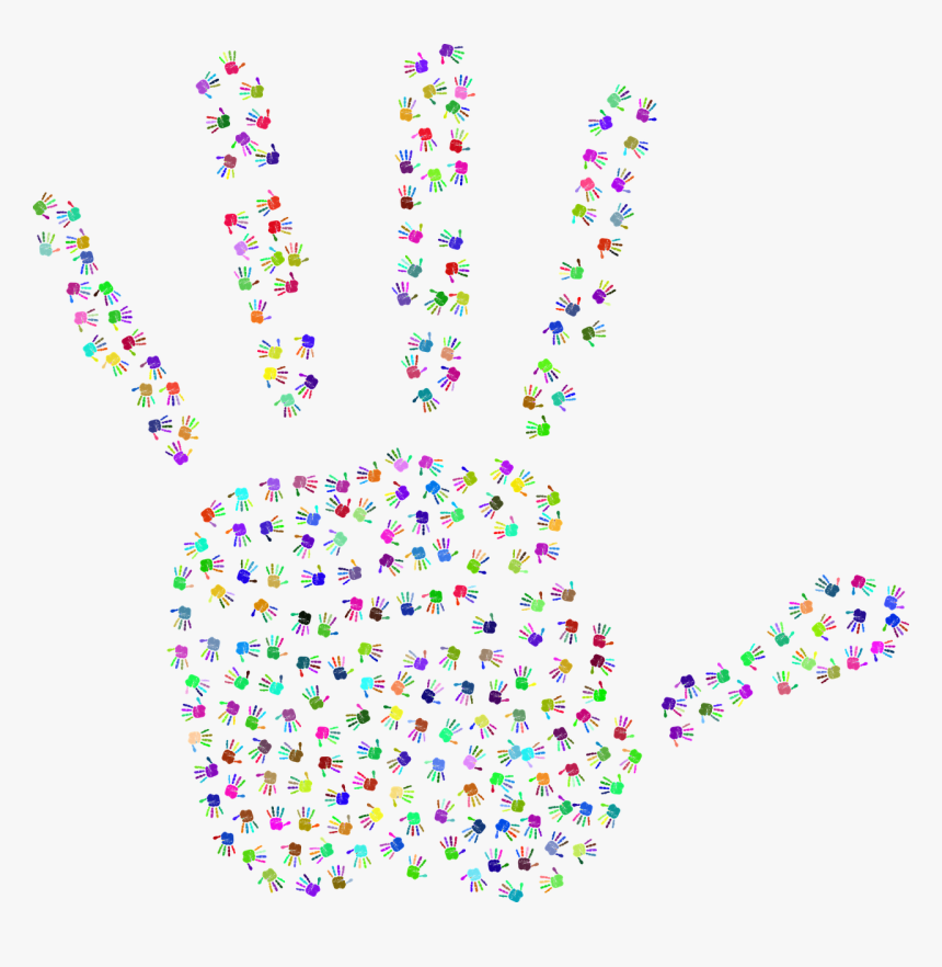 Handprint Transparent Digital - Renkli El Izi Png, Png Download