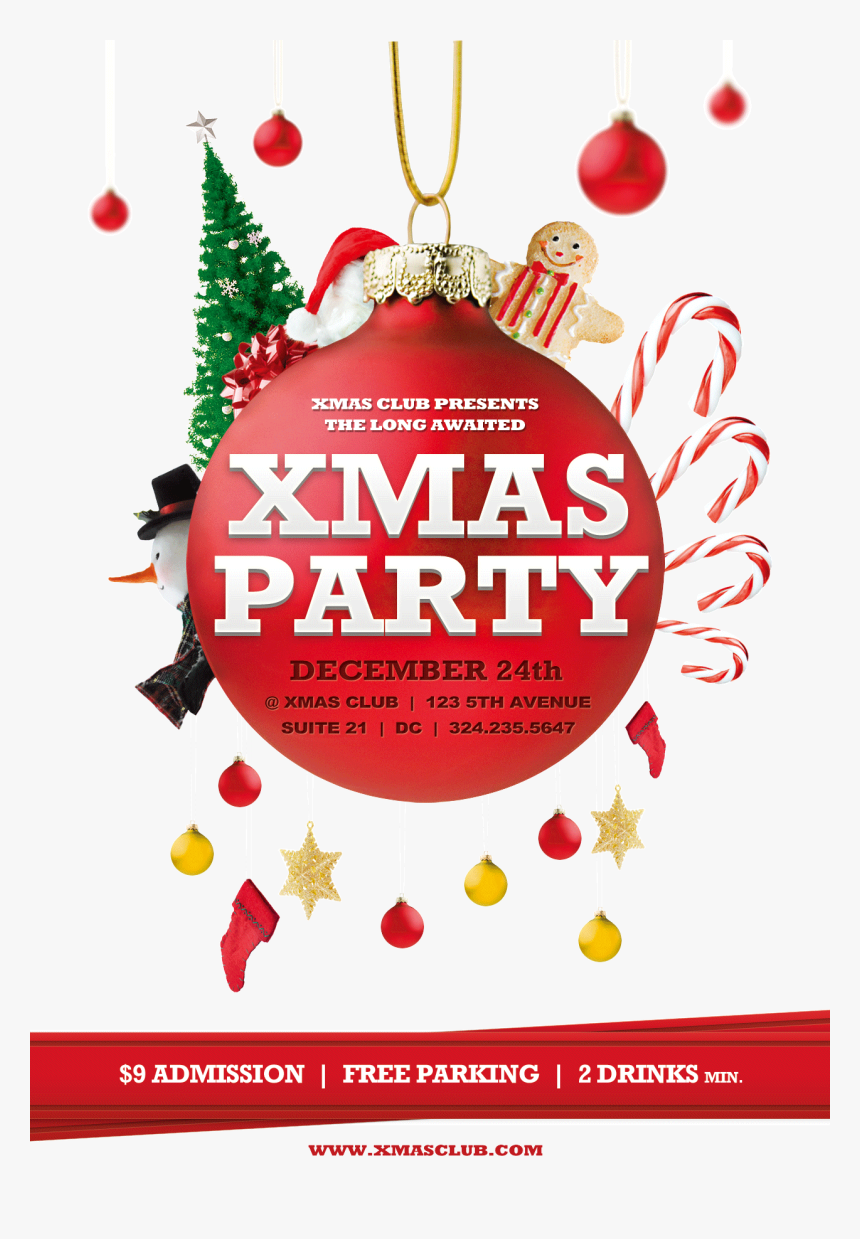 Clip Art Poster Party Template - Christmas Party Poster Invite, HD Png Download