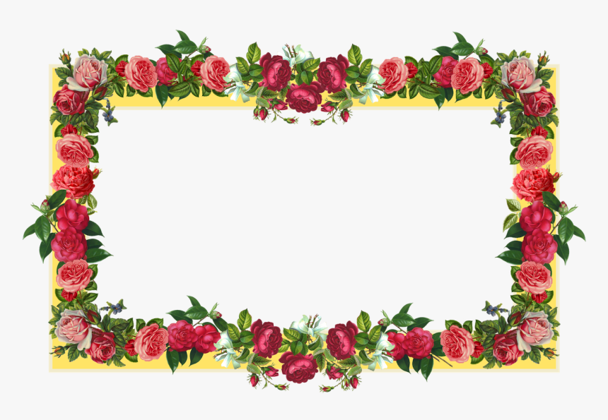 Free Flower Border Png Download Free Clip Art Free - Border Design Of Rose Flower, Transparent Png