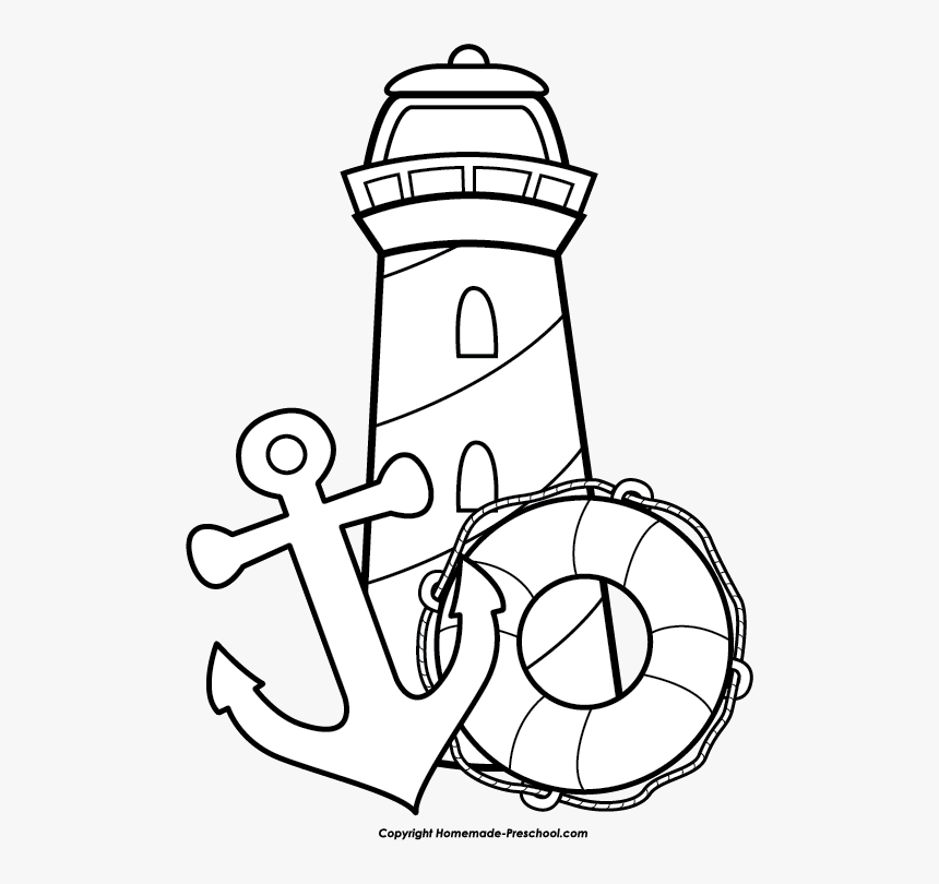 Of A Clip Art - Lighthouse Clipart Black And White, HD Png Download