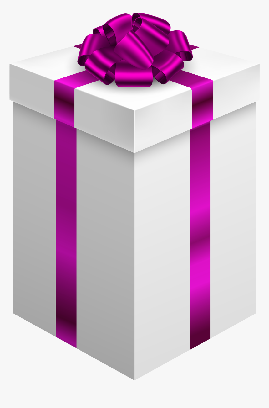 Gift Box With Purple Bow Png Clipart - Gift Box Png Transparent, Png Download