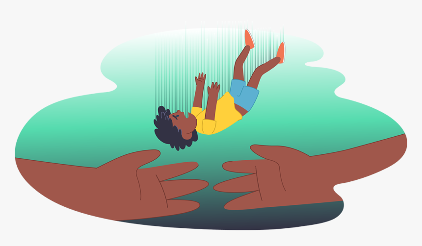 Child Falling Into Supportive Hands Of Parent Or Carer - Children Grief, HD Png Download