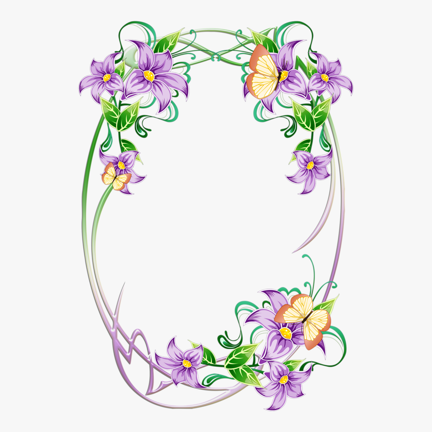 Purple Flowers With Vines, HD Png Download