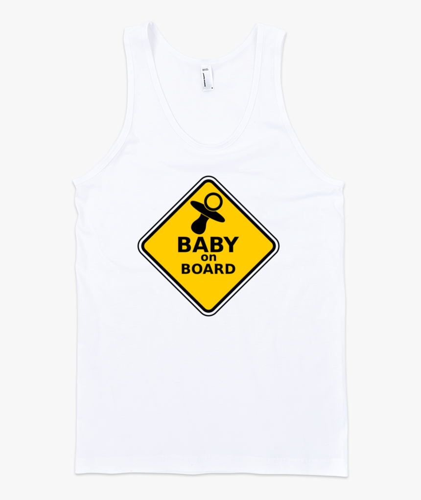 Baby On Board Fine Jersey Tank Top Unisex By Itee - White Top Front Transparent Background, HD Png Download
