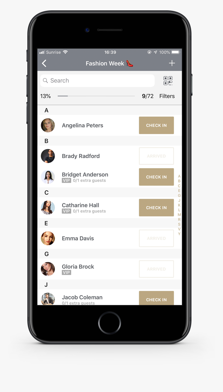 Guest List Screen For Mobile, HD Png Download