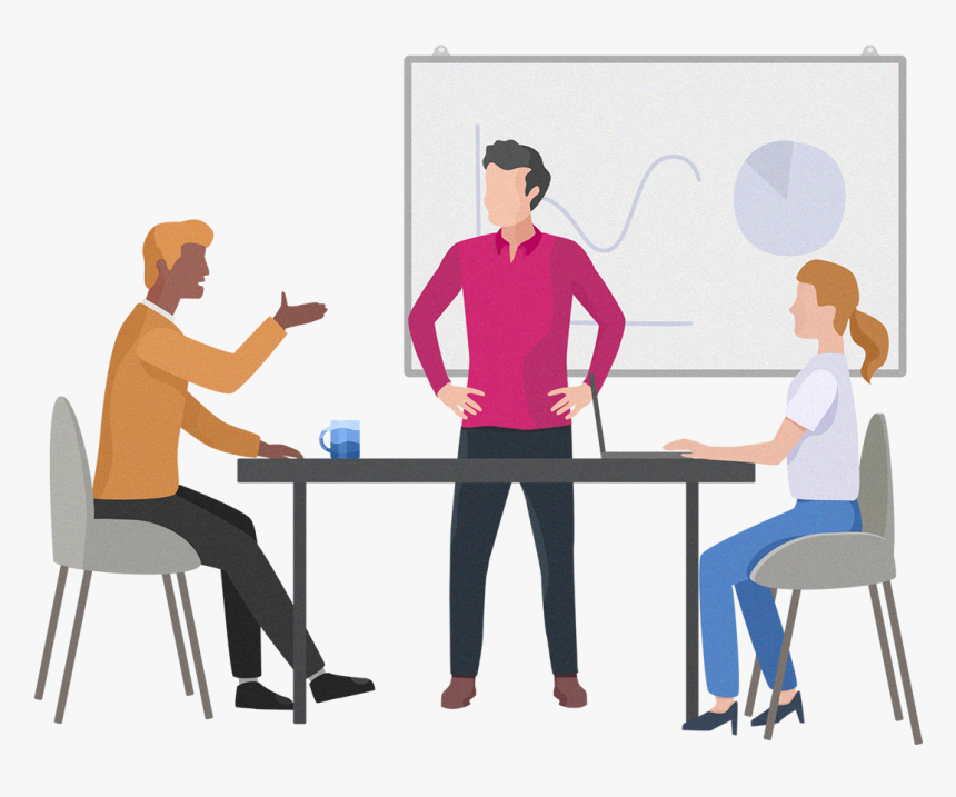 Teamwork Social People Characer Presentation Design - Chair, HD Png Download