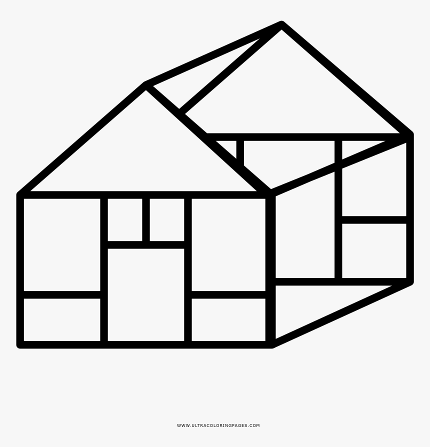 House Frame Coloring Page, HD Png Download