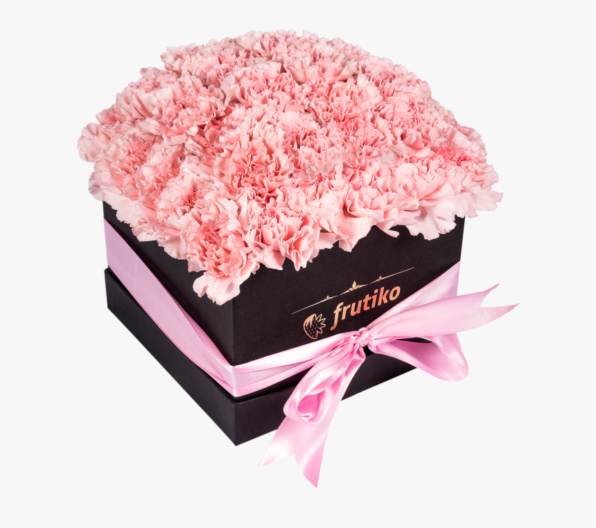 Black Box Of Pink Carnations - Bouquet, HD Png Download