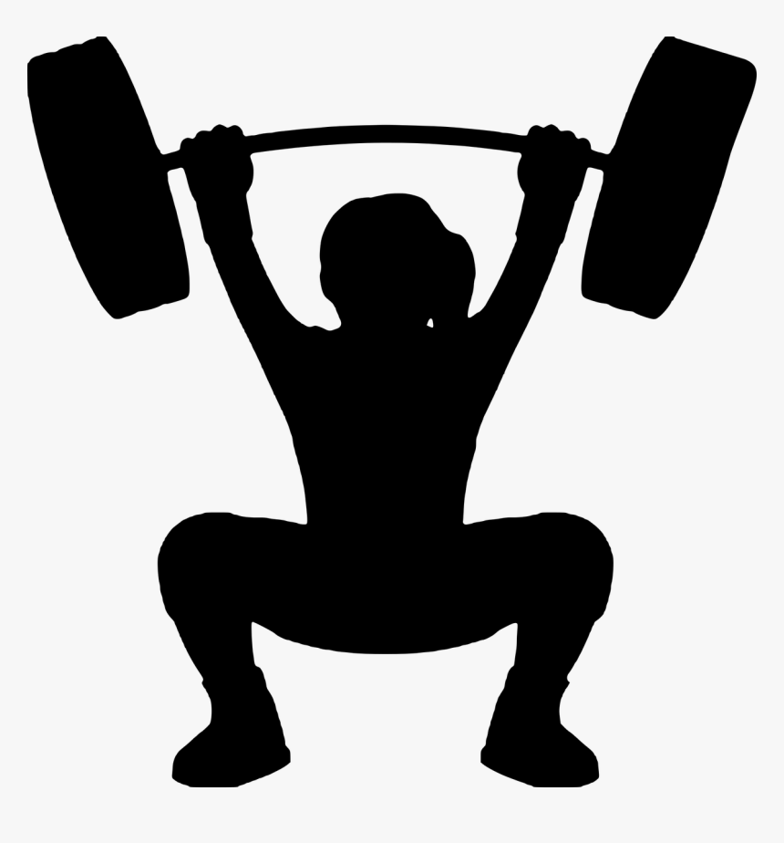 Silhouette Body Building Muscular Build Crouching Free - Man Lifting Weights Emoji, HD Png Download