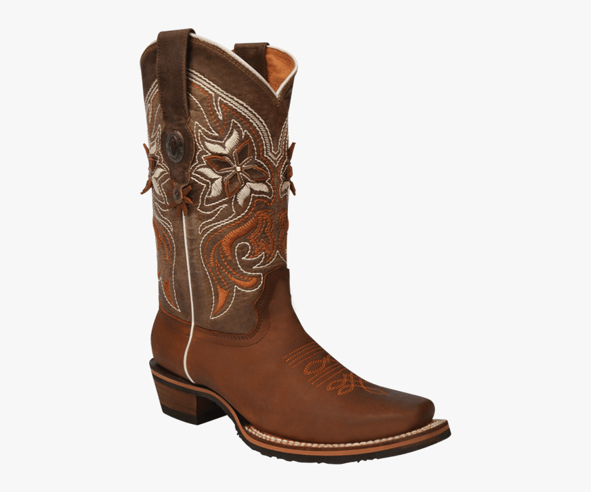 Tombstone Arena Queen Flower Stitching Square Toe Boots - Botas Baqueras Com Vestidos, HD Png Download