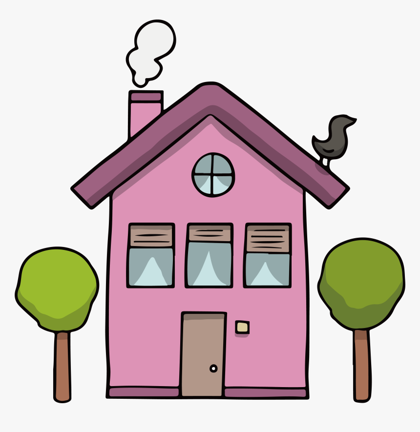 Lovely Purple Transprent Png - Clipart Little House Cartoon, Transparent Png