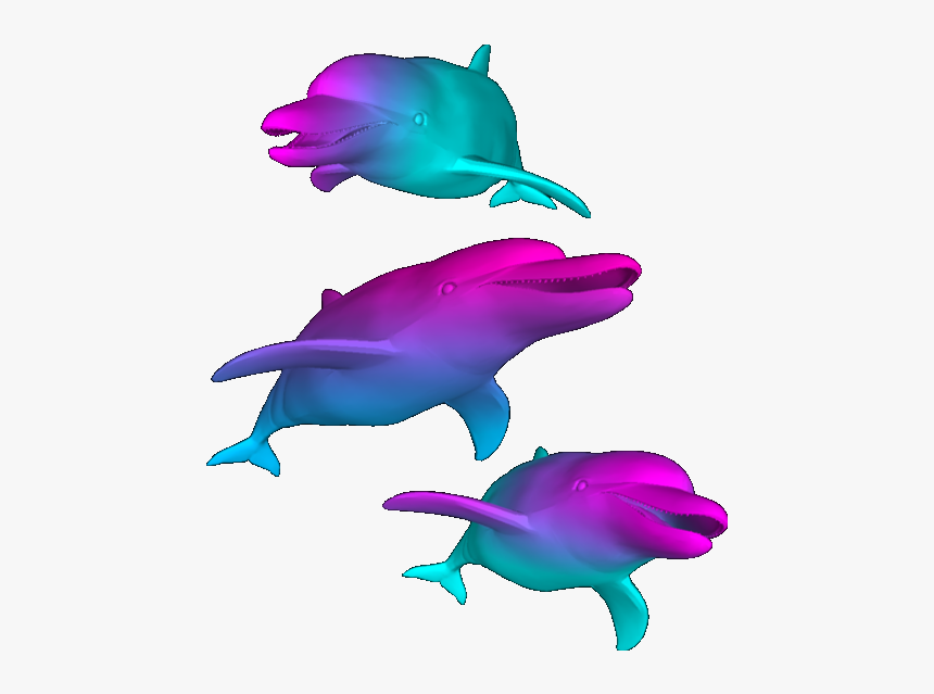 Vaporwave Dolphin Png, Transparent Png