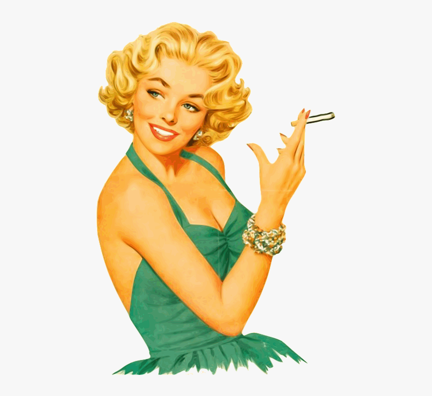 Woman, Girl, Blonde, Portrait, Female, Beauty - Pin Up Girl Smoking, HD Png Download