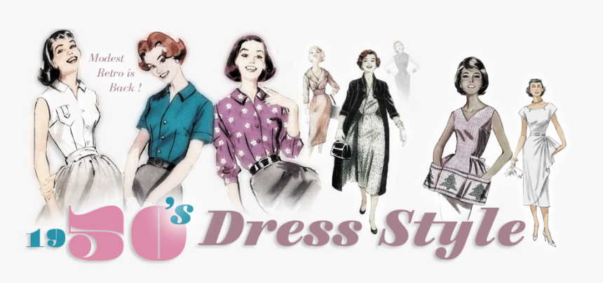 1950s Dress Style - Vintage Clothing, HD Png Download