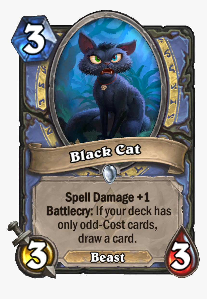 Mage Black Cat - Hearthstone New Cards Witchwood, HD Png Download