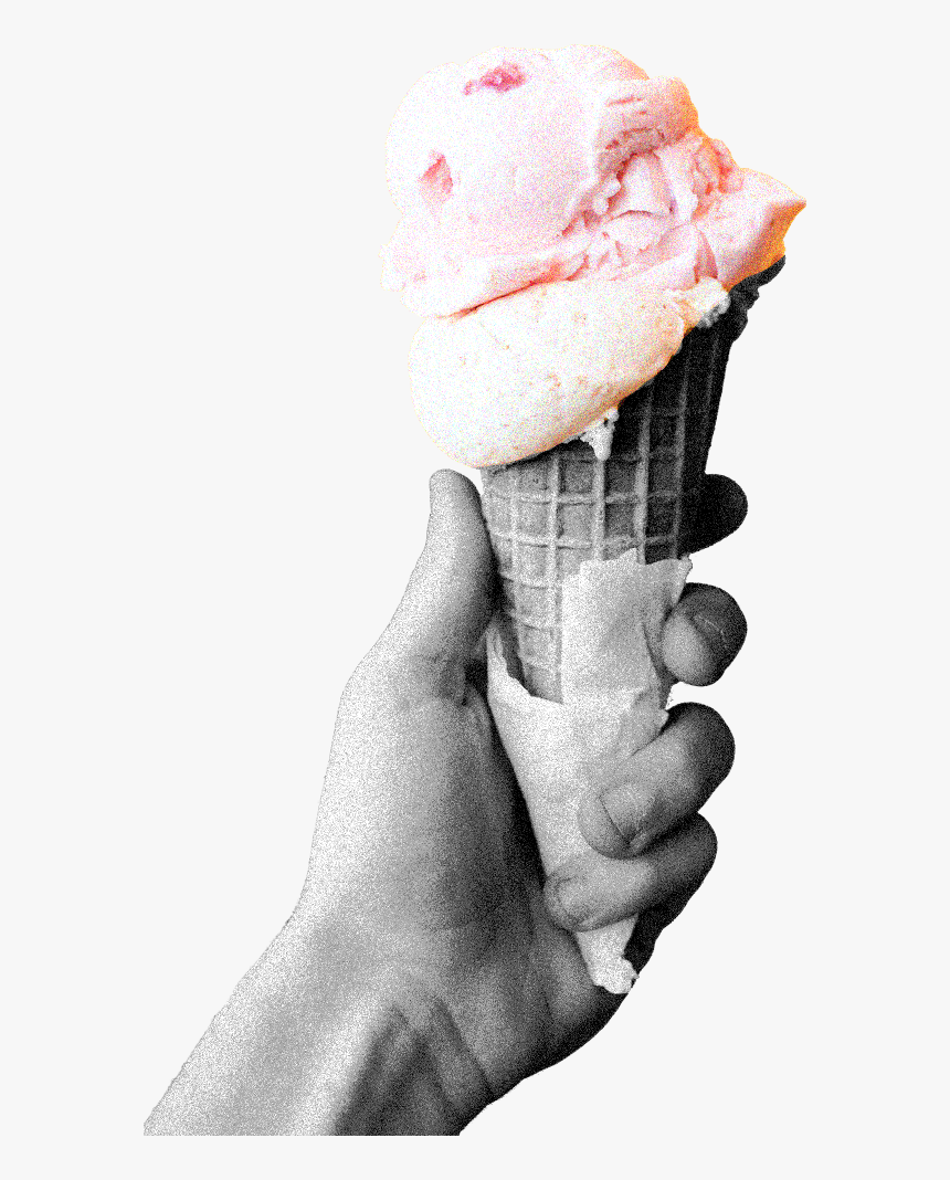 Three Fantale Lollies Black And White Photo Of Hand - White Ice Cream Lolly Png, Transparent Png
