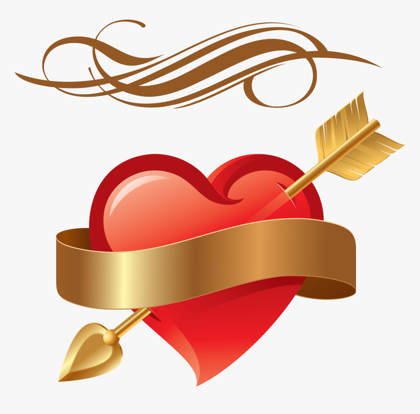 Love Png - Red Heart With Arrow, Transparent Png