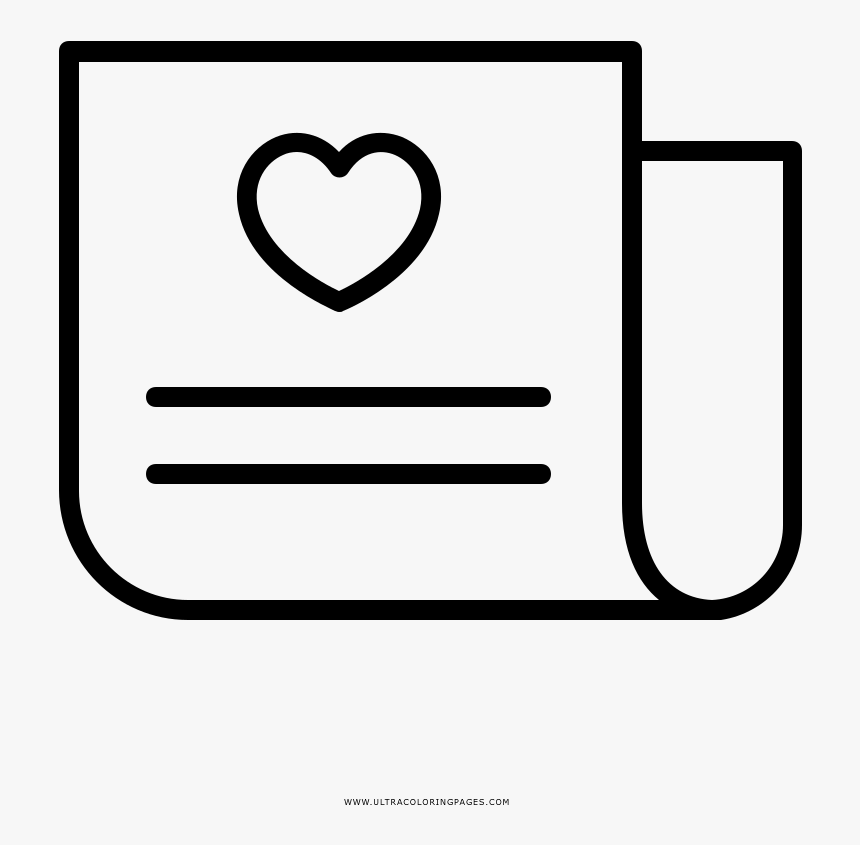 Love Letter Coloring Page - Heart, HD Png Download
