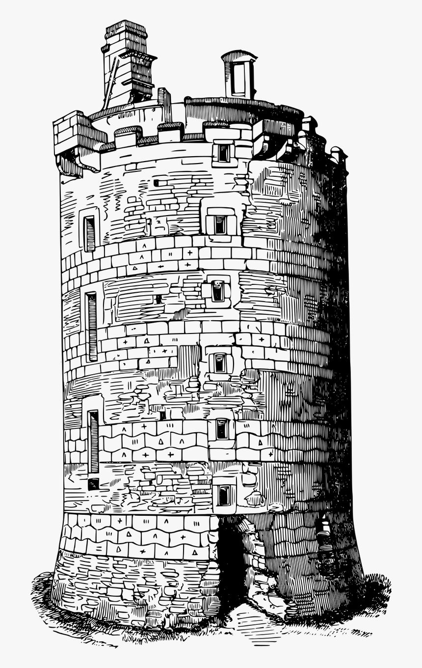 Castle Tower Drawing Png, Transparent Png